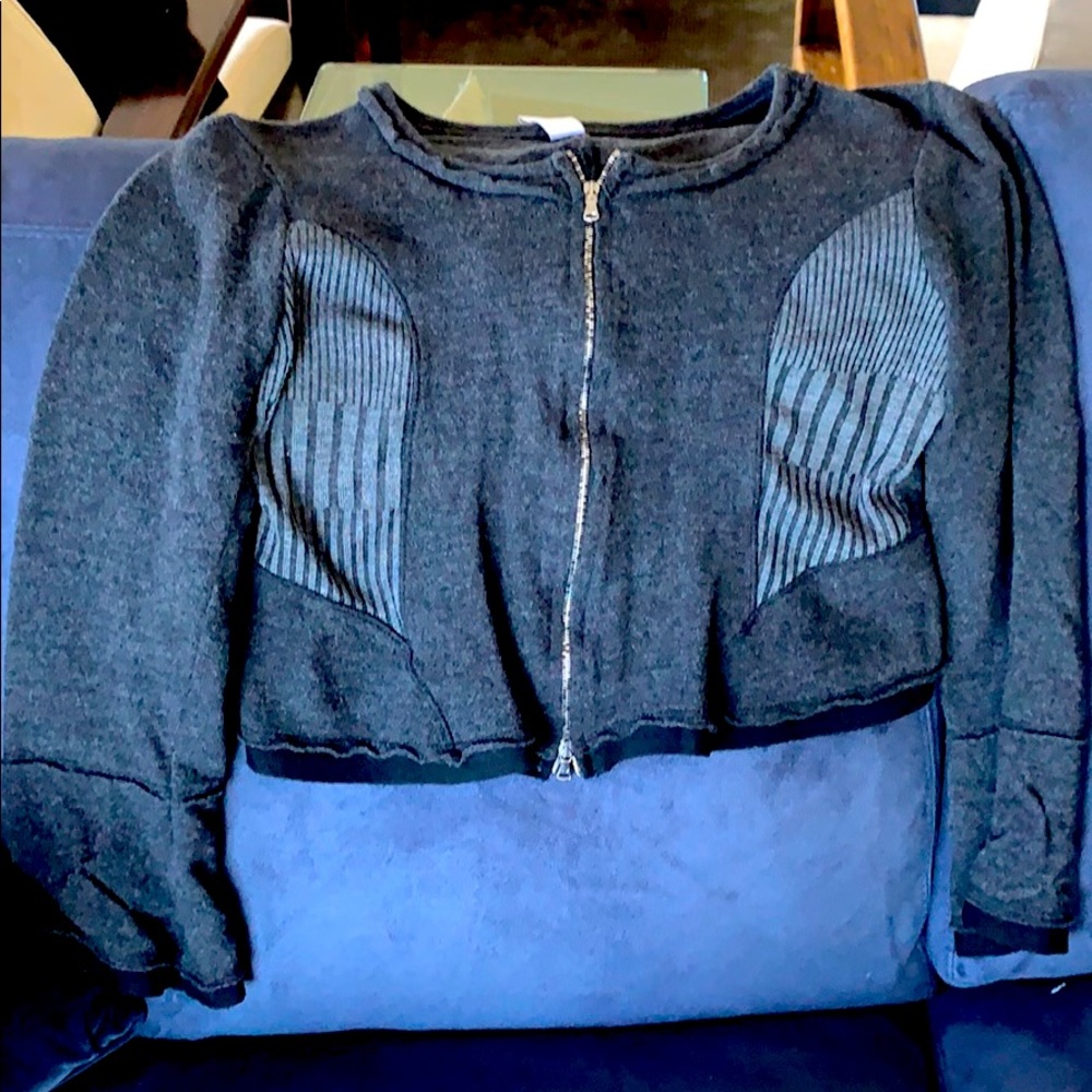 Grey zip up sweater